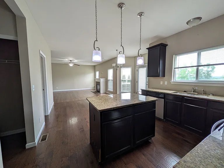 kitchen and island