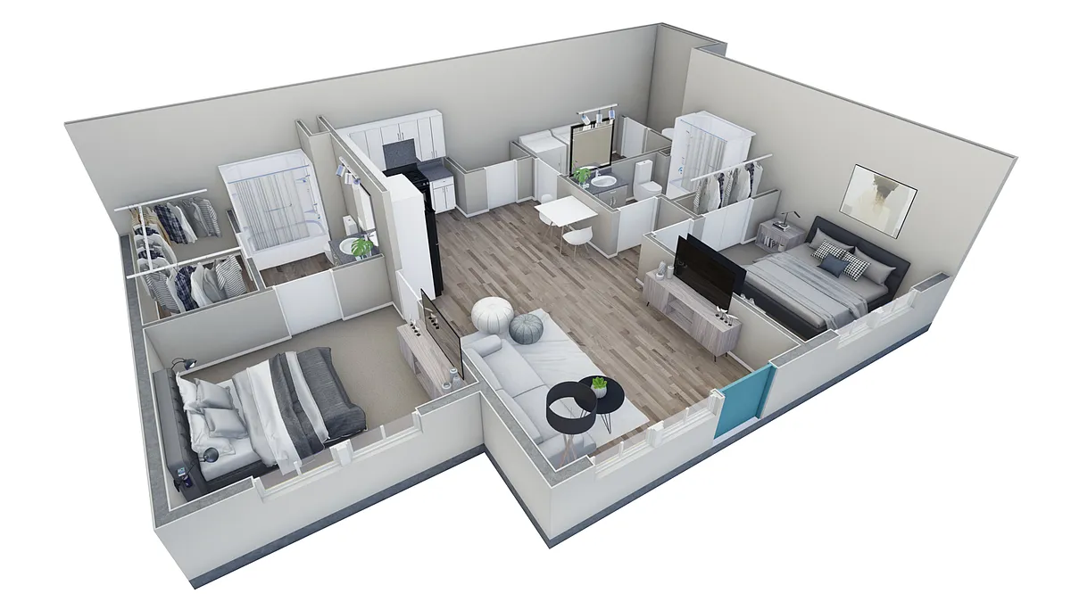 Floor plan 2-2 BR Horizon Courtyard