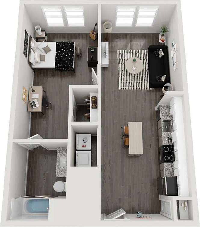 Floor plan 1BR/1BA - A1