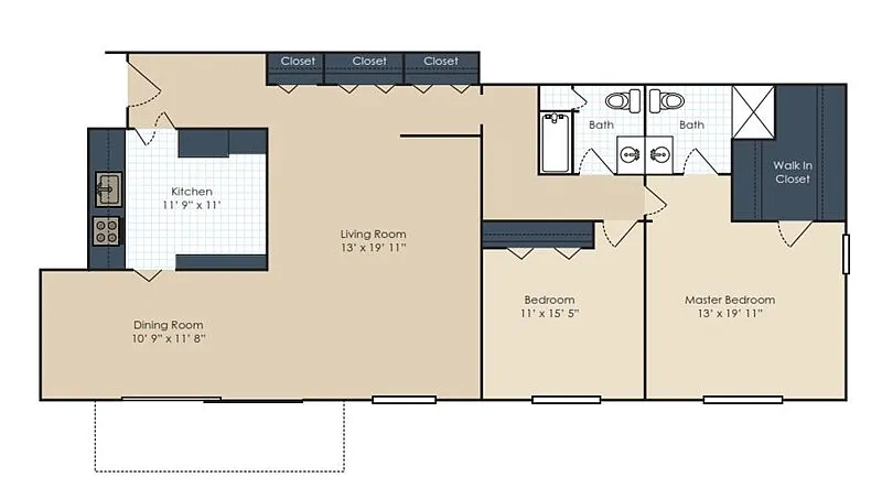 Floor plan Garden 2 Bedroom