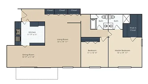 Floor plan Garden 2 Bedroom