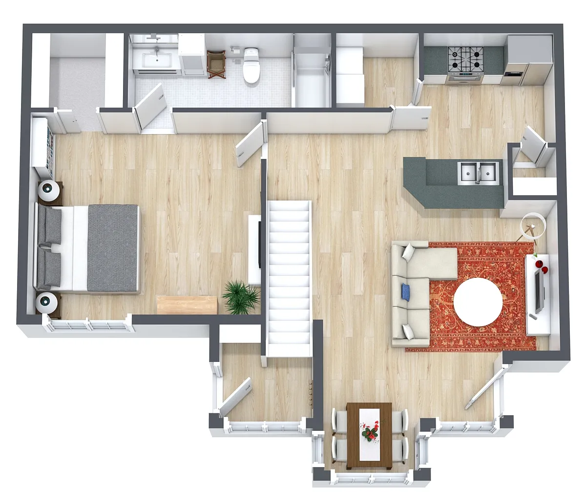 Floor plan 775 Sq Ft One Bedroom
