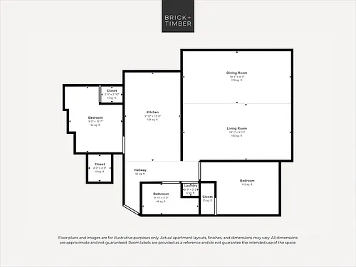 Floor plan 2 Bedroom 1 Bath