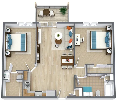 Floor plan 2 Bedroom LK