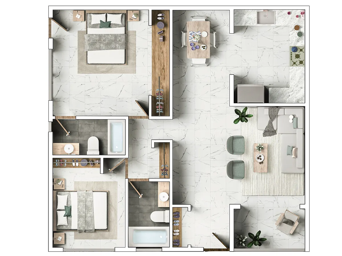 Floor plan 2 bedroom 2 bath