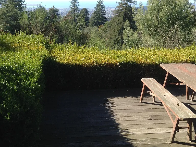 Deck with filtered Bay views