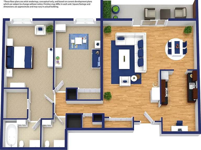 2 Bedroom | 2 Bath Floor Plan 2 Bedroom | 2 Bath Floor Plan