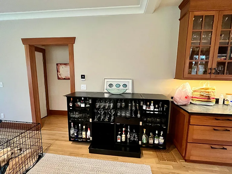 Fully stocked bar is included