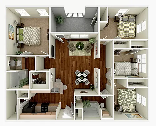 Floor plan 4 Bedroom 2 Bath