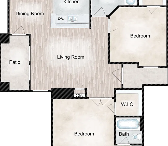 B2 Renovated Floorplan Diagram
