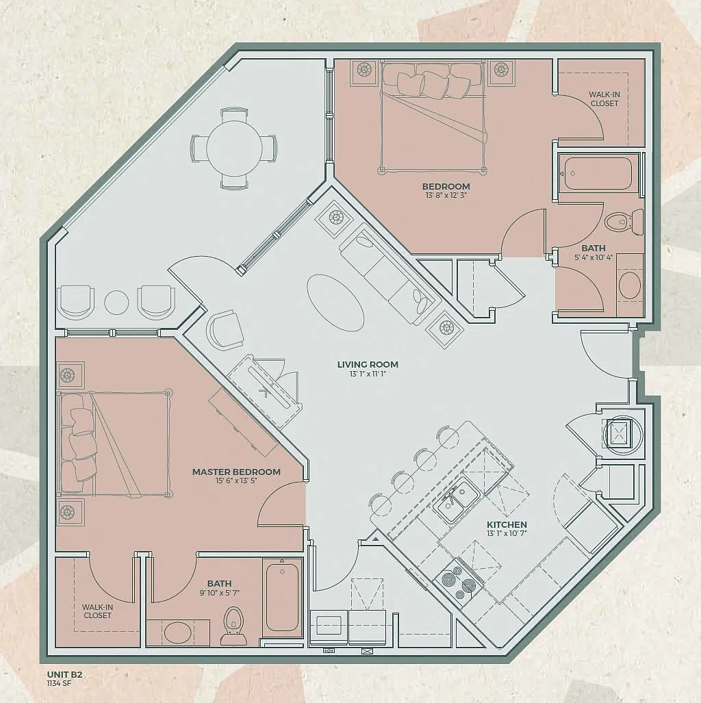 Floor plan B2 - 2 Bedroom