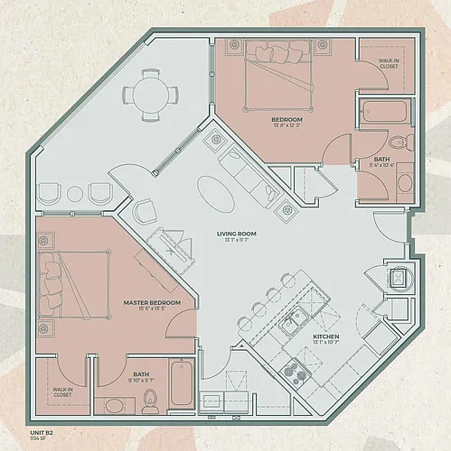 Floor plan B2 - 2 Bedroom