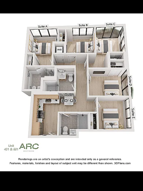 Floor plan Furnished Suite 1 with Private Balcony
