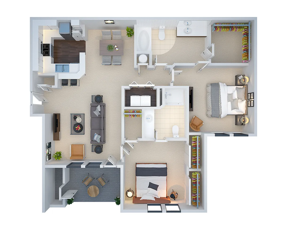 Floor plan 2 BED (cmb1)
