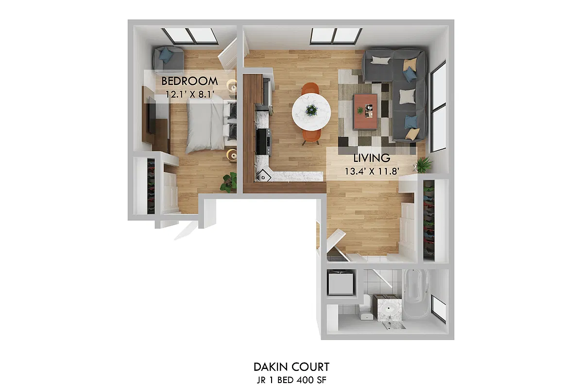 Floor plan Jr. One Bedroom
