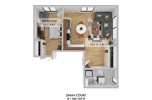 Floor plan Jr. One Bedroom
