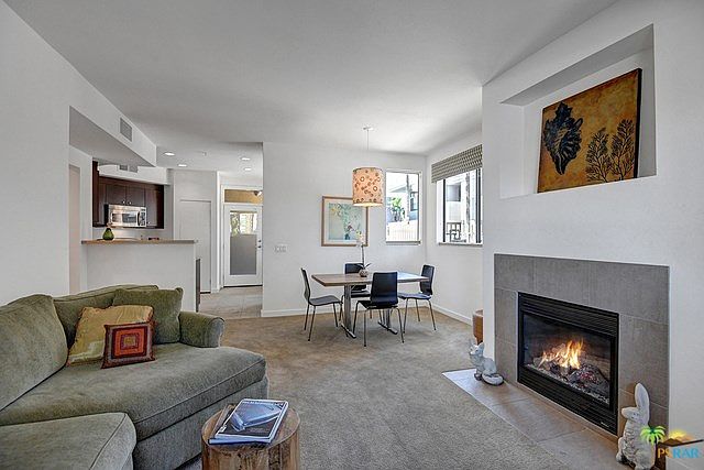 Living room with fireplace