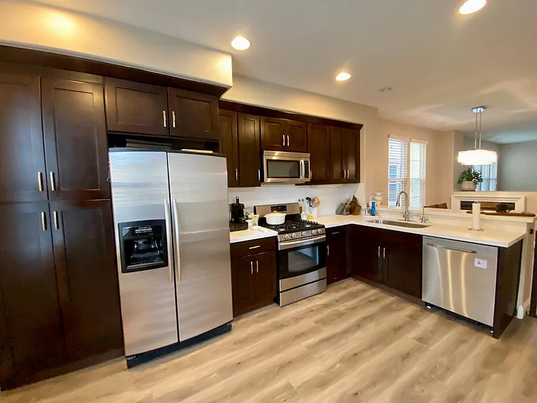 Modern, open kitchen.