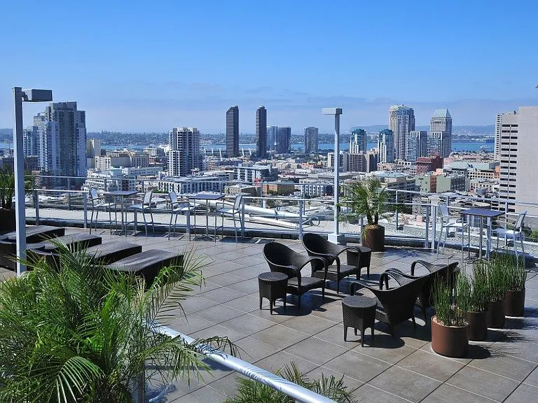 Panoramic rooftop view
