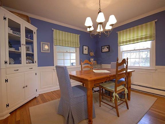 dining room with corner cabinet