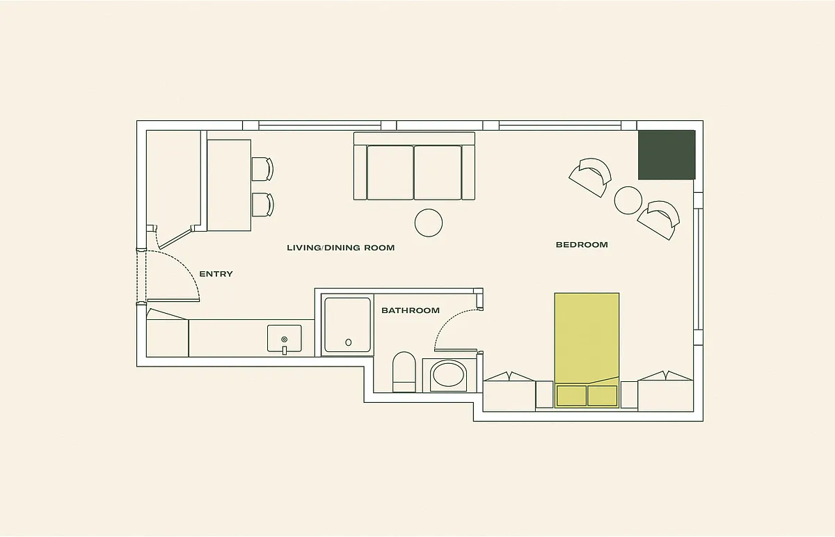 Floor plan One Bedroom (S4)