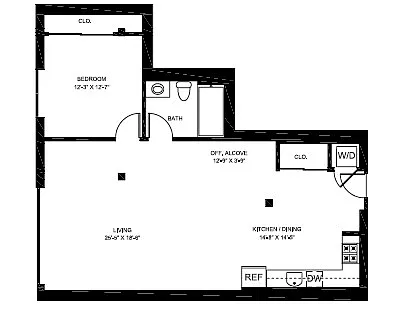 Floor plan 1x1 Flat