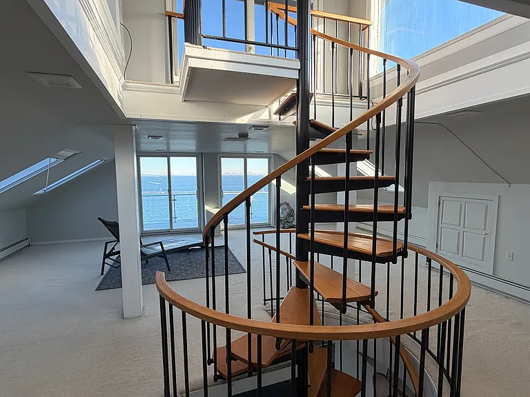 Loft area with large deck and viewing tower.