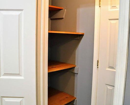 Closet - behind the door is additional storage.