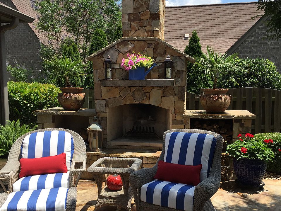 Stone Patio and Fireplace