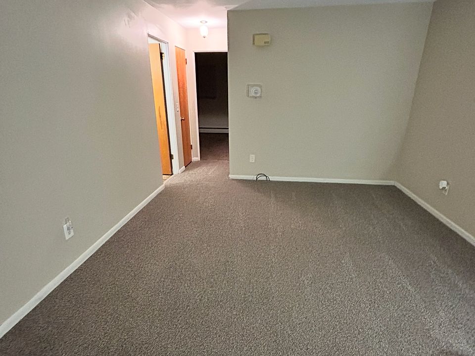 Living Room with new carpet.
Not sure why the picture has red on the ceiling but it does not have that there.