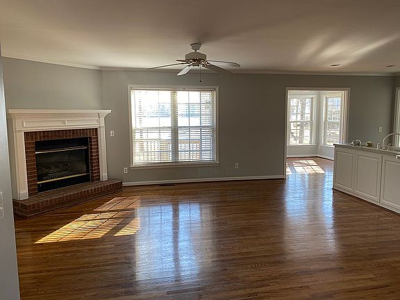 Family room with fireplace.