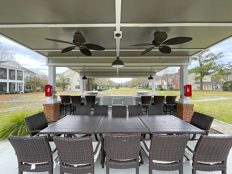 Outdoor seating and grills