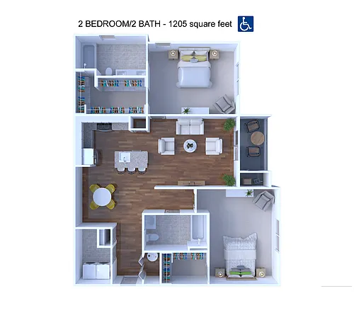 Floor plan 2 Bedroom 2 Bath Handicap