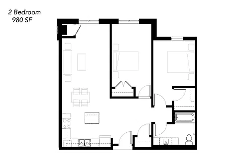 Floor plan Two Bedroom - Tax Credit