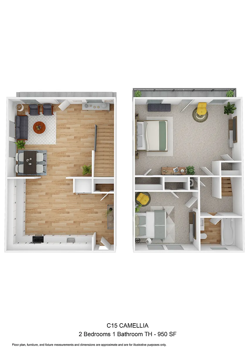 Floor plan 2 Bedroom/1 Bathroom