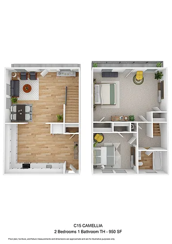 Floor plan 2 Bedroom/1 Bathroom