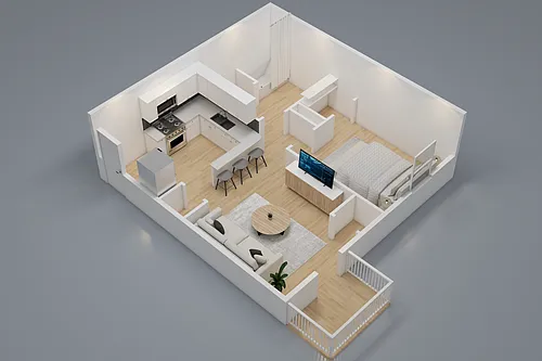 Floor plan 1-Bedroom - Haven