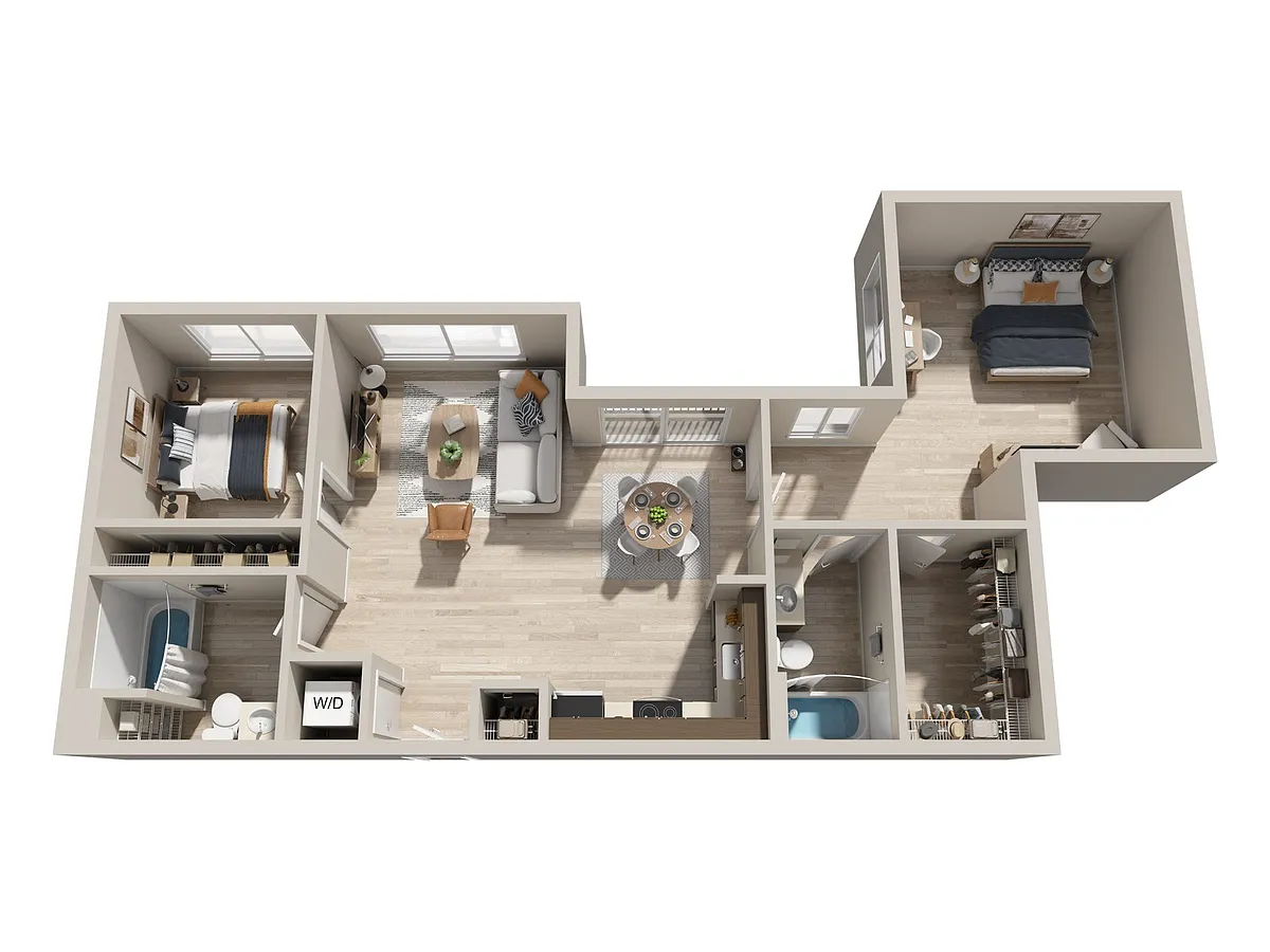 Floor plan 2bd 2ba E