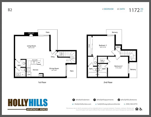Floor plan B2 2x2.5 TH