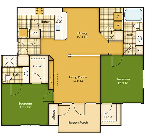 Floor plan 2X2B