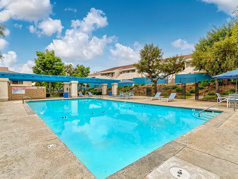 Sparkling swimming pool.