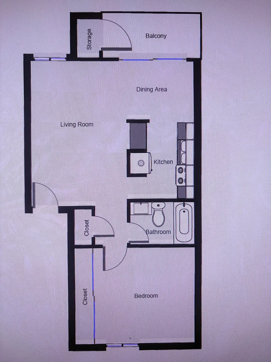 Floor plan 1 BEDROOM