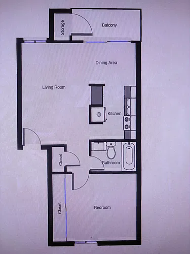 Floor plan 1 BEDROOM