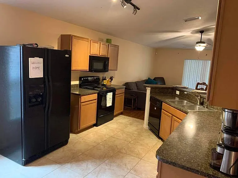 Large kitchen with walk-in pantry