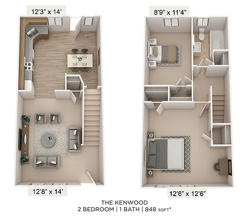 Floor plan Two Bedroom TH