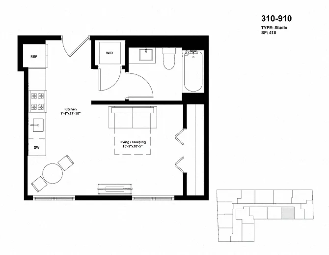 Floor plan Units 310 to 910