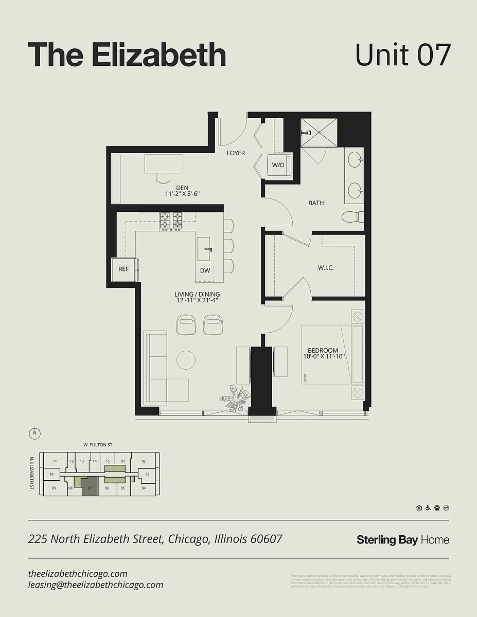Floor plan 07 - 1Bed + Den/1bath