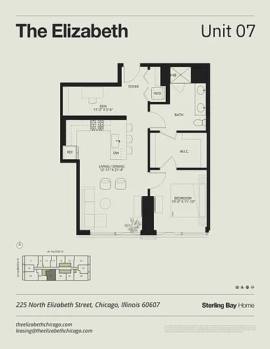 Floor plan 07 - 1Bed + Den/1bath