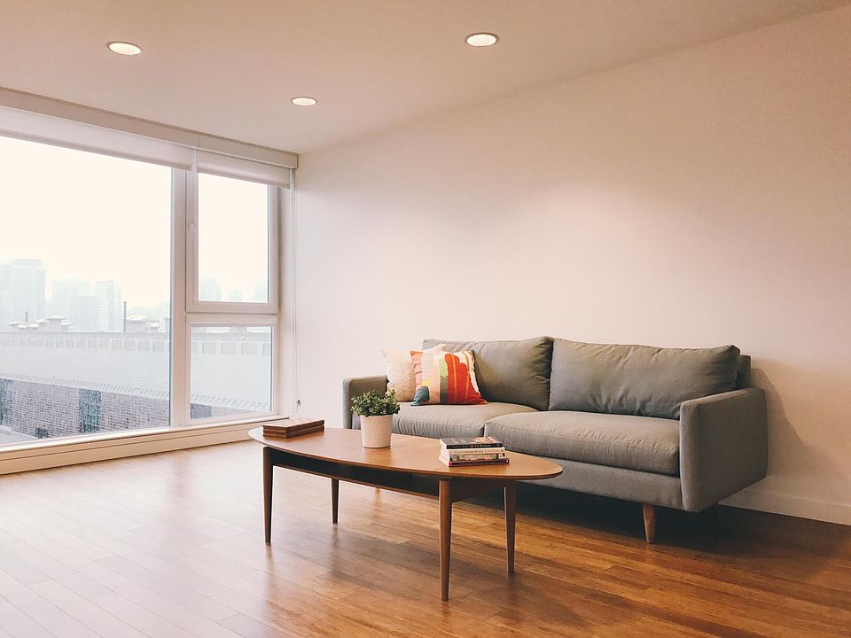 South-facing living room with views of downtown Seattle