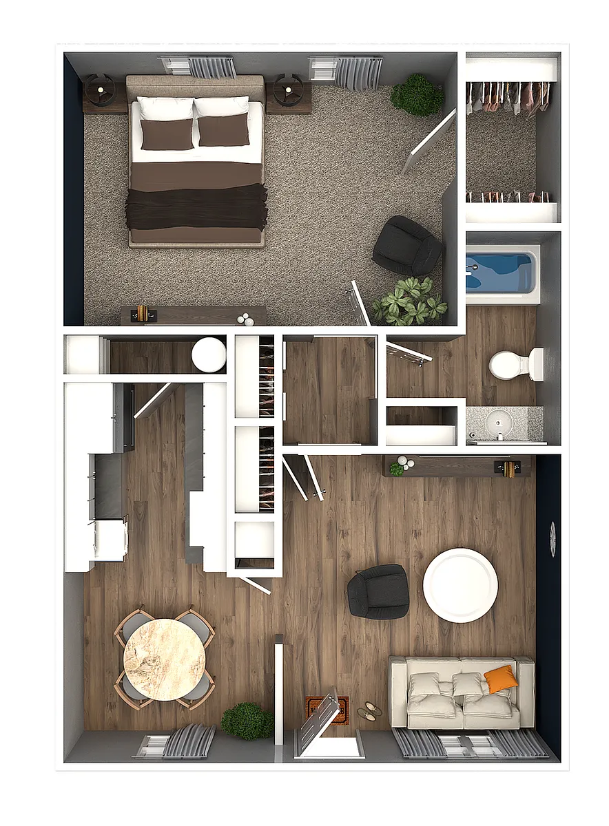 Floor plan 1 Bed 1 Bath